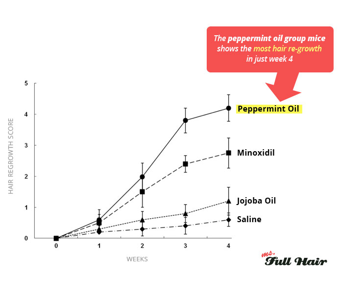peppermint oil for hair growth study chart