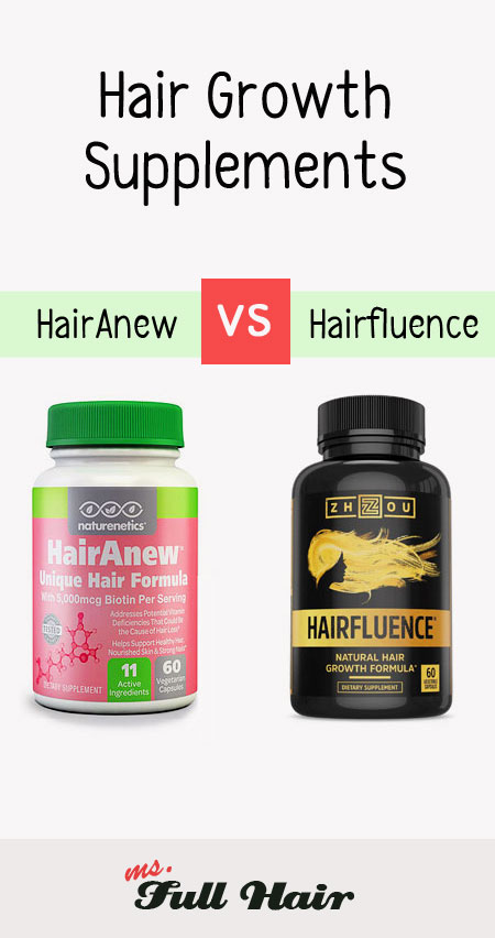 Hairanew vs hairfluence hair loss supplements comparison