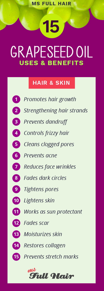 grapeseed oil benefits for hair and skin and face