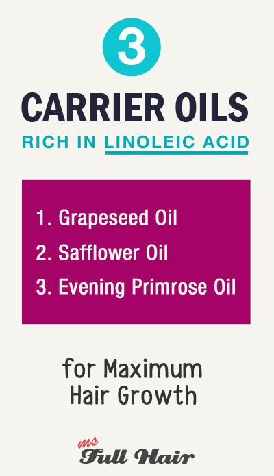 3 best carrier oils high in linoleic acid for hair growth