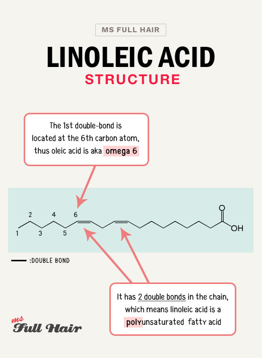 linoleic acid structure hair and skin