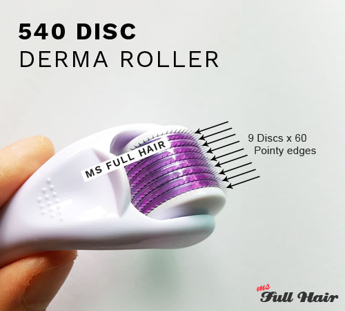 dermaroller size for hair regrowth and reverse hair loss